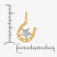 Womens 10K Two Tone Gold Star Pendant