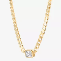 Silver Addiction Womens 14K Gold Over Silver 18 Inch Curb Chain Necklace