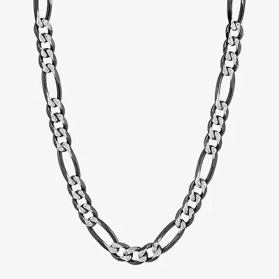 Made in Italy Unisex Adult Sterling Silver 24 Inch Figaro Chain Necklace