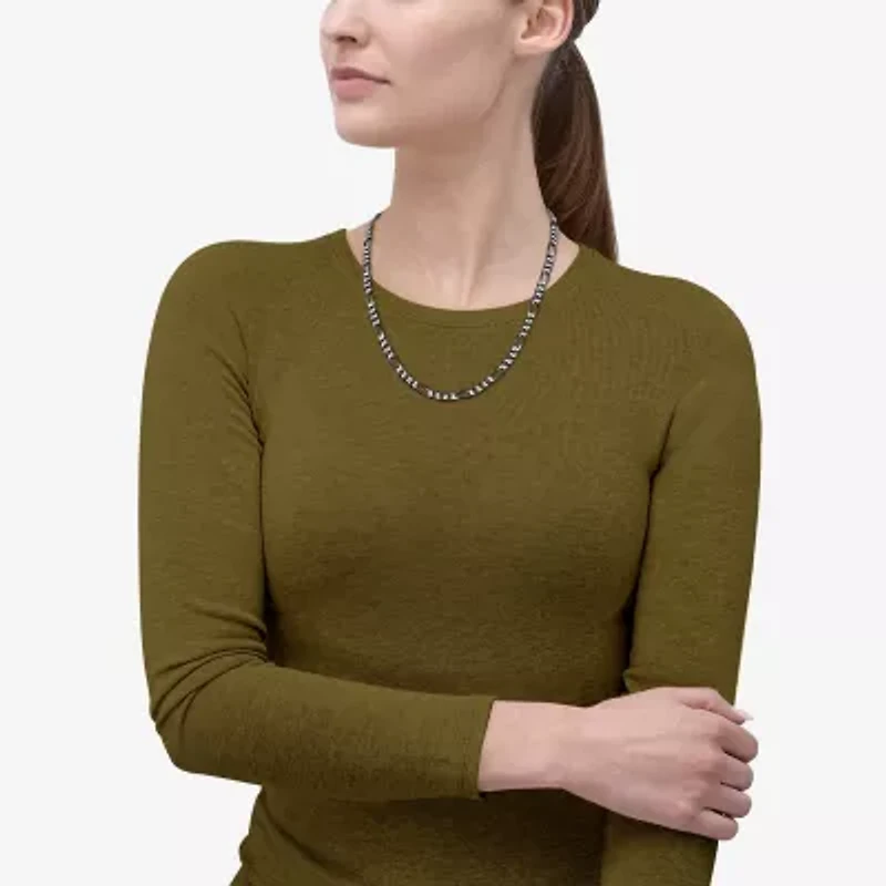 Made in Italy Unisex Adult Sterling Silver 24 Inch Figaro Chain Necklace