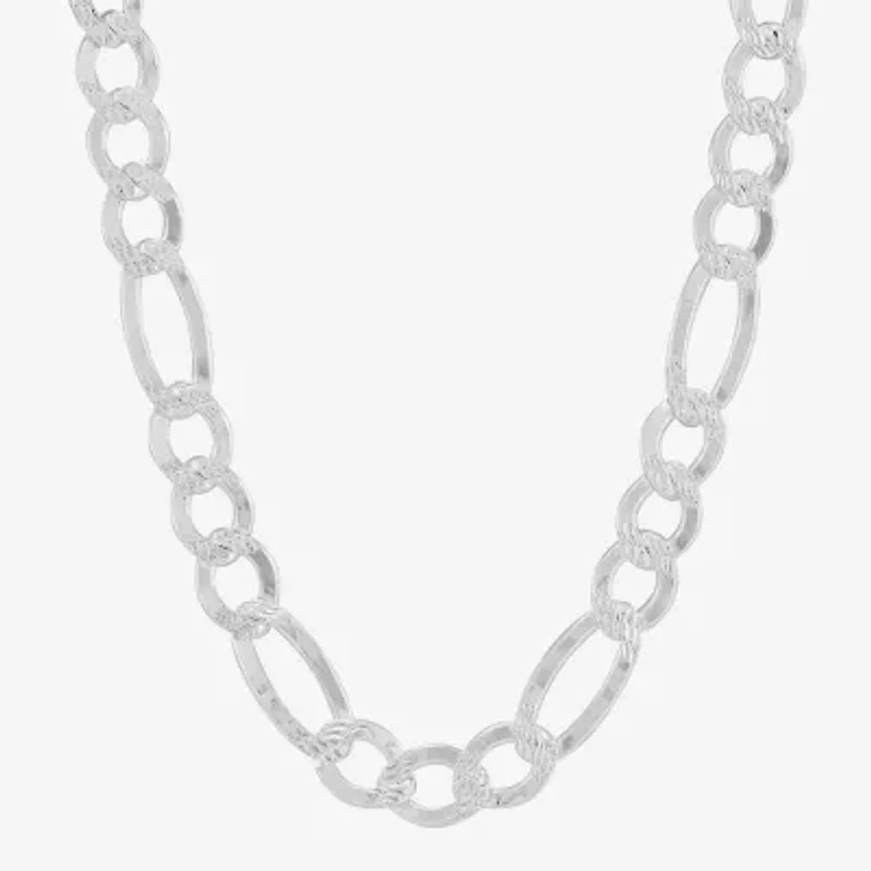 Mens Sterling Silver 24 Inch Figaro Chain Necklace