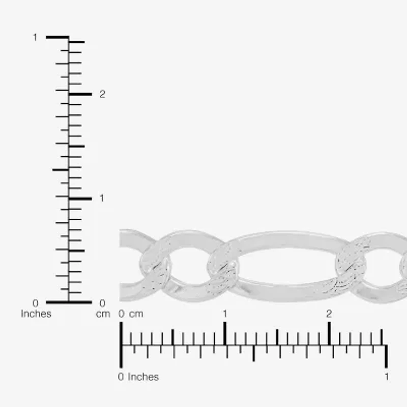 Mens Sterling Silver 24 Inch Figaro Chain Necklace
