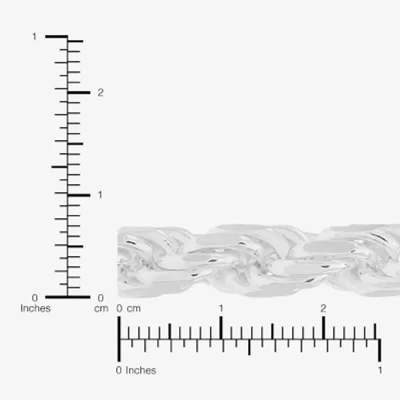 Made in Italy Womens Sterling Silver 7.5 Inch Solid Rope Chain Bracelet