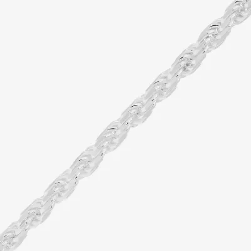 Made in Italy Womens Sterling Silver 7.5 Inch Solid Rope Chain Bracelet