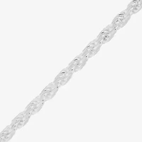Made in Italy Womens Sterling Silver 7.5 Inch Solid Rope Chain Bracelet