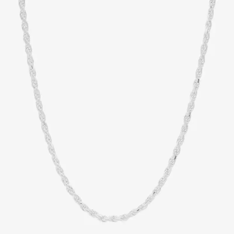 Made in Italy Womens Sterling Silver Inch Rope Chain Necklace