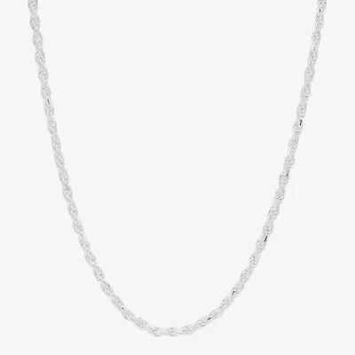 Made in Italy Womens Sterling Silver Inch Rope Chain Necklace