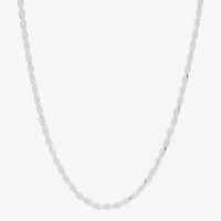 Made in Italy Womens Sterling Silver Inch Rope Chain Necklace