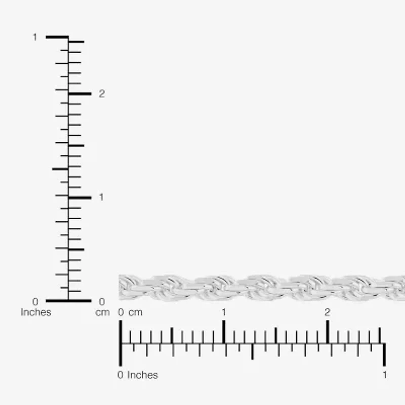 Made in Italy Womens Sterling Silver Inch Rope Chain Necklace