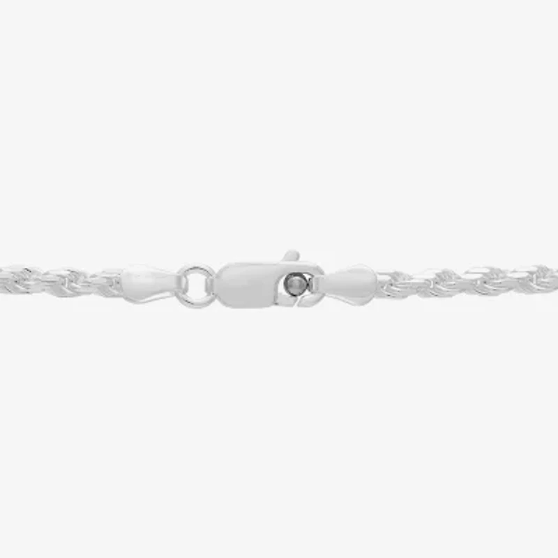 Made in Italy Womens Sterling Silver 20 Inch Rope Chain Necklace