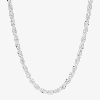Made in Italy Womens Sterling Silver 20 Inch Rope Chain Necklace