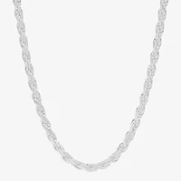 Made in Italy Womens Sterling Silver 20 Inch Rope Chain Necklace