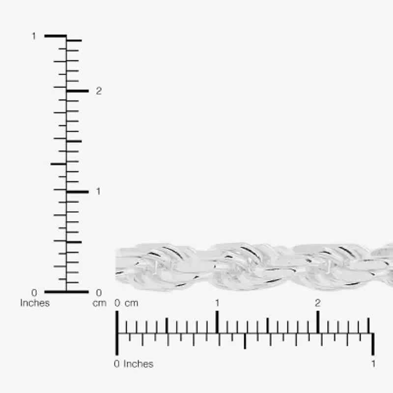 Made in Italy Womens Sterling Silver 20 Inch Rope Chain Necklace