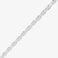 Made in Italy Womens Sterling Silver 20 Inch Rope Chain Necklace