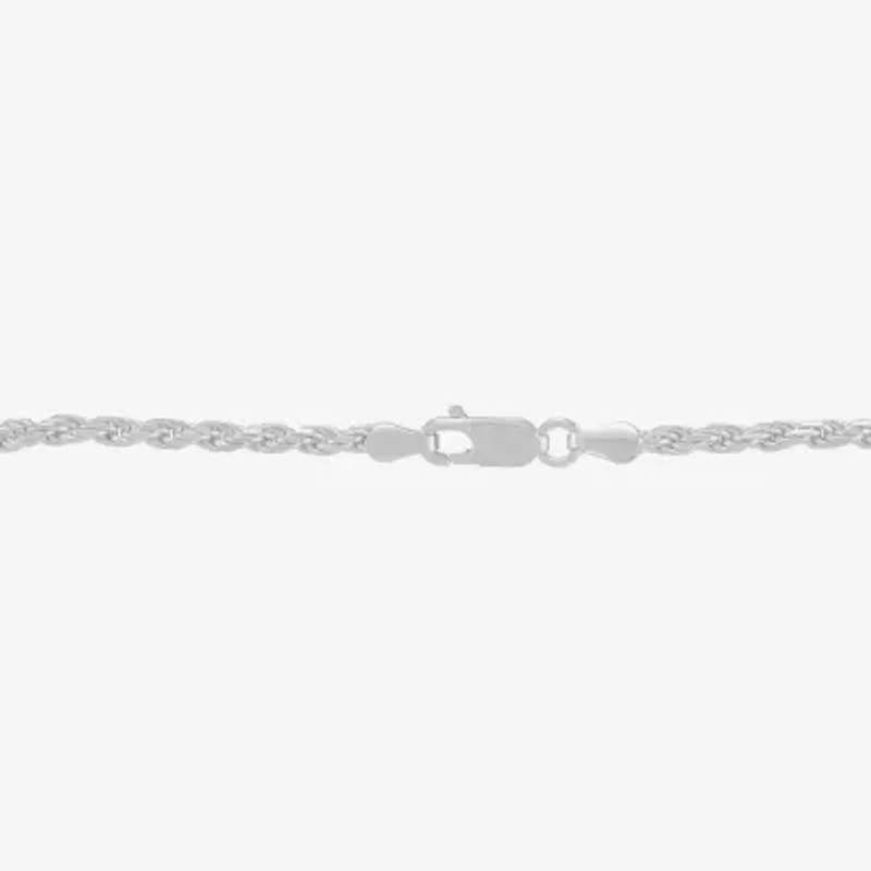 Made in Italy Womens Sterling Silver 7.5 Inch Solid Rope Chain Bracelet