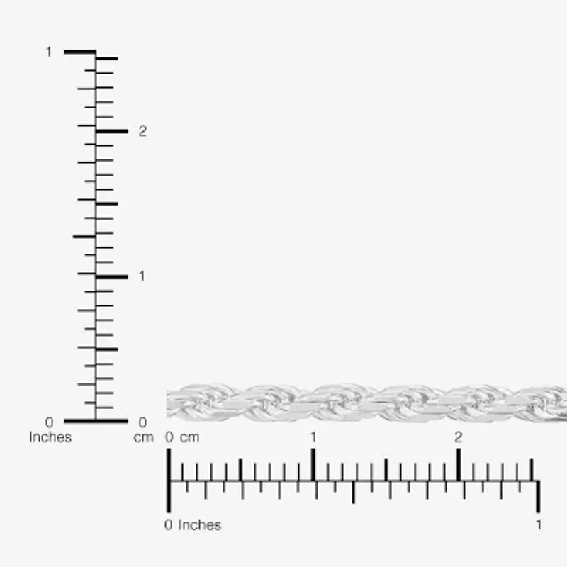 Made in Italy Womens Sterling Silver 7.5 Inch Solid Rope Chain Bracelet