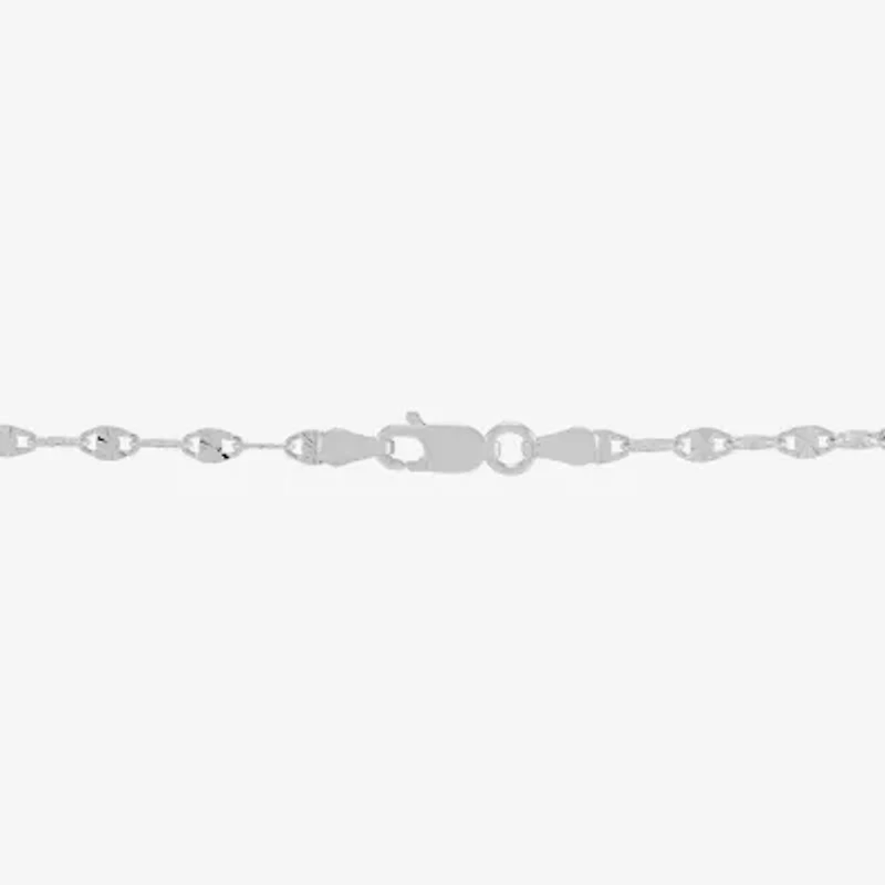 Made in Italy Womens Sterling Silver / Inch Solid Chain Bracelet