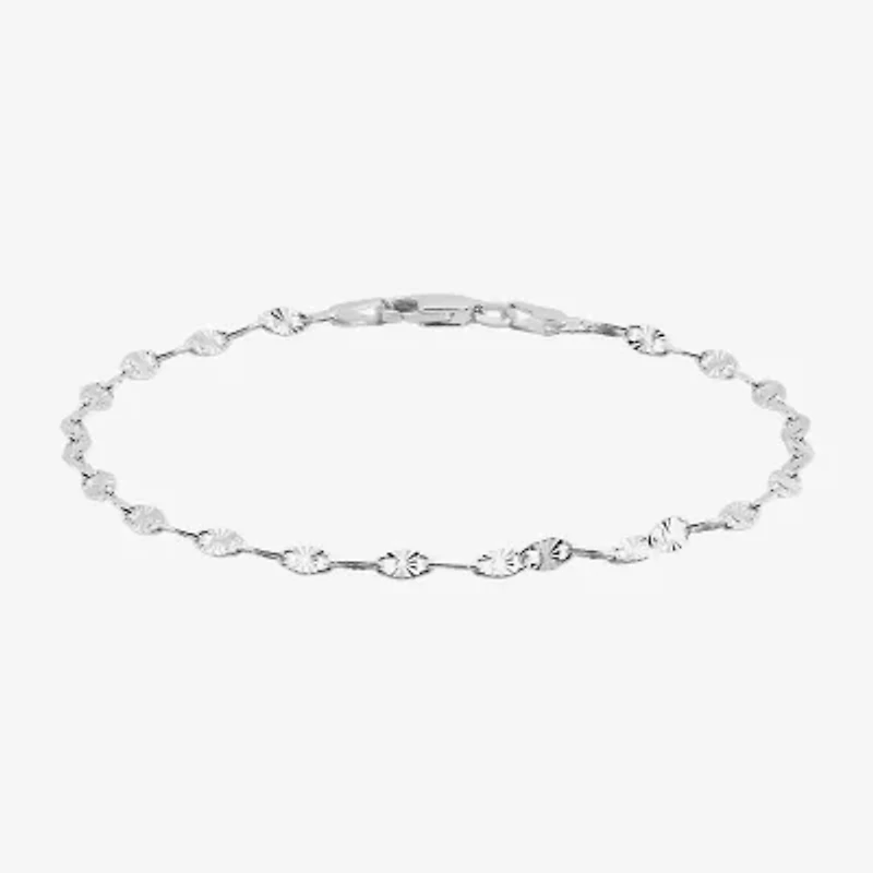 Made in Italy Womens Sterling Silver / Inch Solid Chain Bracelet