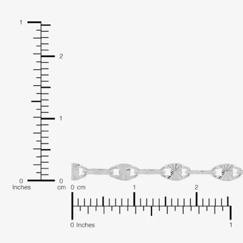 Made in Italy Womens Sterling Silver / Inch Solid Chain Bracelet