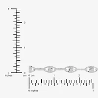 Made in Italy Womens Sterling Silver / Inch Solid Chain Bracelet