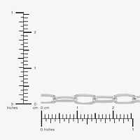 Made In Italy Womens Sterling Silver Inch Solid Link Chain Bracelet