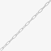 Made In Italy Womens Sterling Silver Inch Solid Link Chain Bracelet