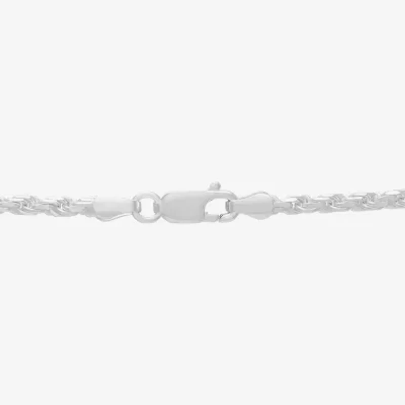 Made in Italy Womens Sterling Silver 18 Inch Rope Chain Necklace