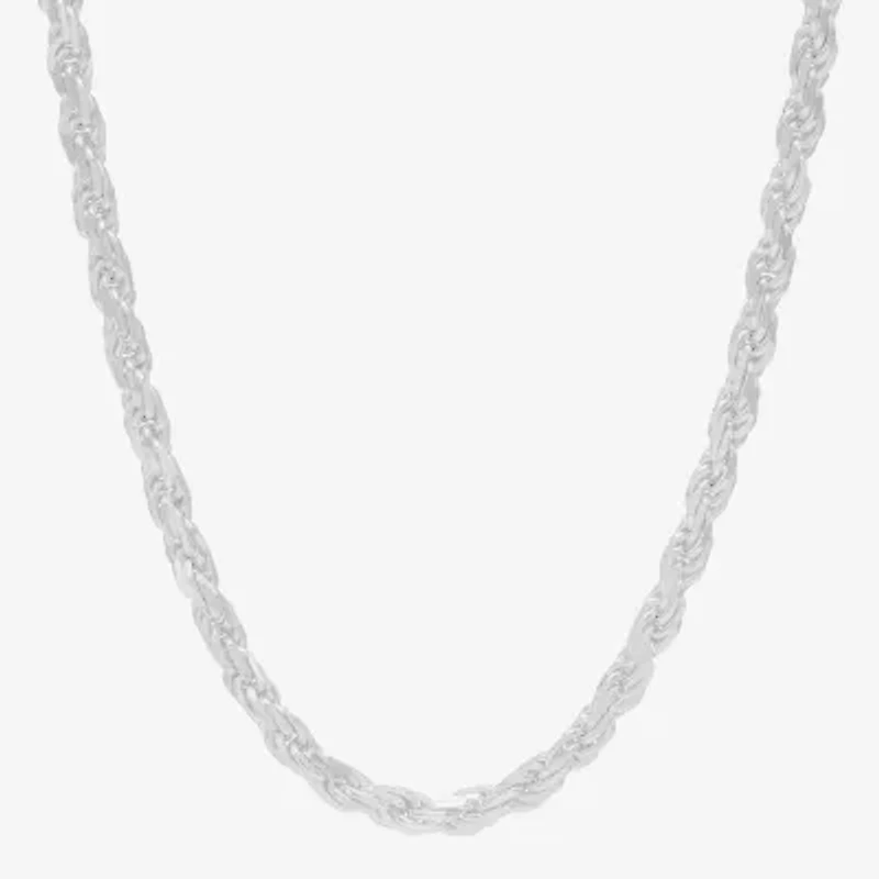 Made in Italy Womens Sterling Silver 18 Inch Rope Chain Necklace