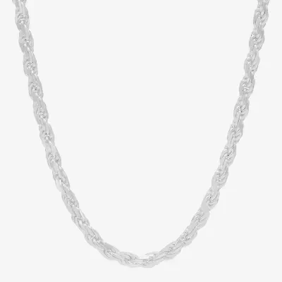 Made in Italy Womens Sterling Silver 18 Inch Rope Chain Necklace