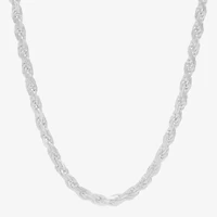 Made in Italy Womens Sterling Silver 18 Inch Rope Chain Necklace