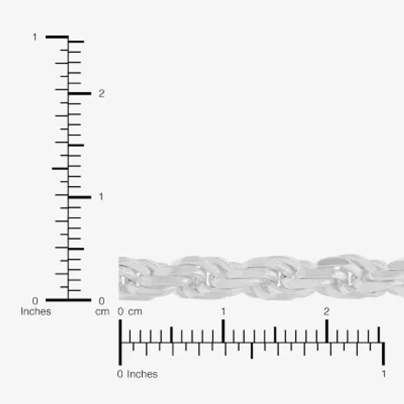 Made in Italy Womens Sterling Silver 18 Inch Rope Chain Necklace