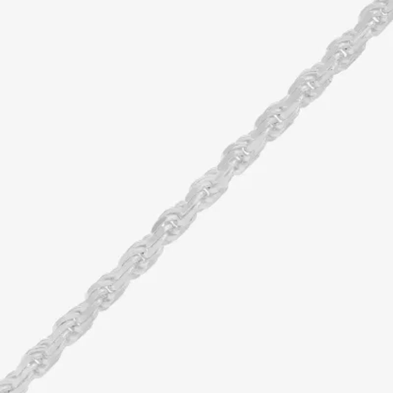 Made in Italy Womens Sterling Silver 18 Inch Rope Chain Necklace