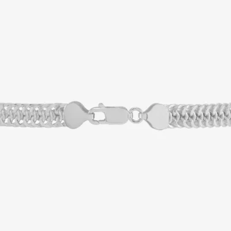 Made in Italy Womens Sterling Silver 8 1/2 Inch Solid Chain Bracelet