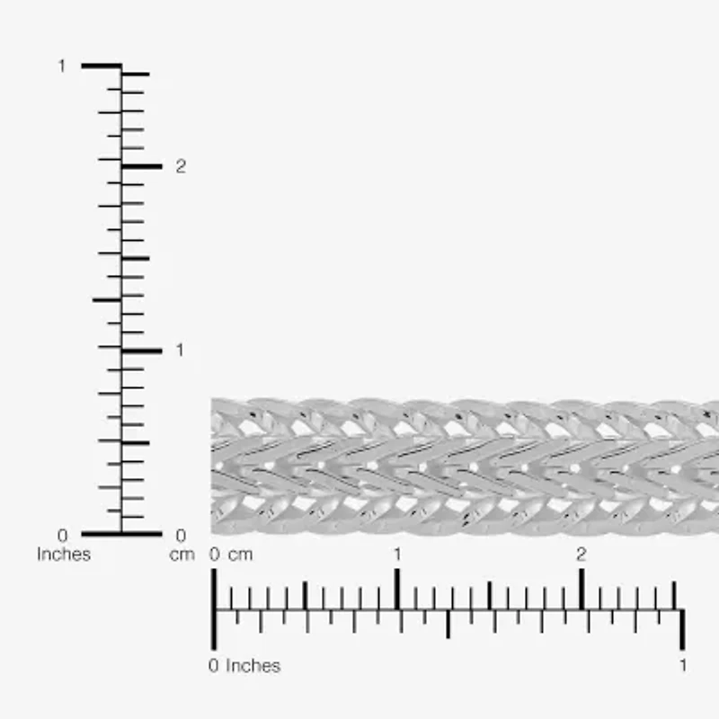 Made in Italy Womens Sterling Silver 8 1/2 Inch Solid Chain Bracelet