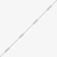 Made in Italy Womens Sterling Silver 9 Inch Solid Cable Heart Chain Bracelet