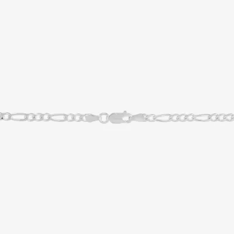 Made in Italy Womens Sterling Silver Inch Figaro Chain Necklace