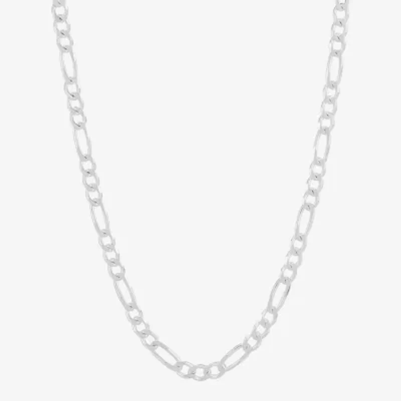 Made in Italy Womens Sterling Silver Inch Figaro Chain Necklace