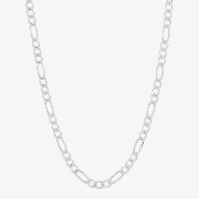 Made in Italy Womens Sterling Silver Inch Figaro Chain Necklace