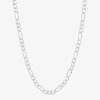 Made in Italy Womens Sterling Silver Inch Figaro Chain Necklace