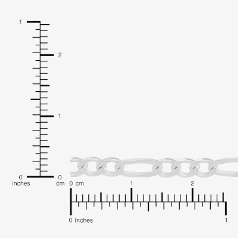 Made in Italy Womens Sterling Silver Inch Figaro Chain Necklace