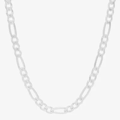 Made in Italy Womens Sterling Silver 24 Inch Figaro Chain Necklace