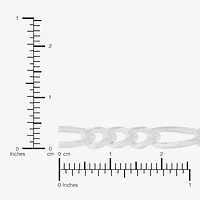 Made in Italy Womens Sterling Silver 24 Inch Figaro Chain Necklace