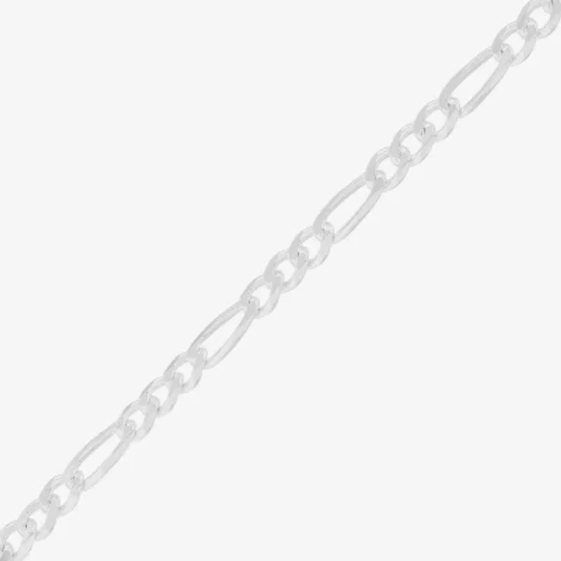 Made in Italy Womens Sterling Silver 24 Inch Figaro Chain Necklace