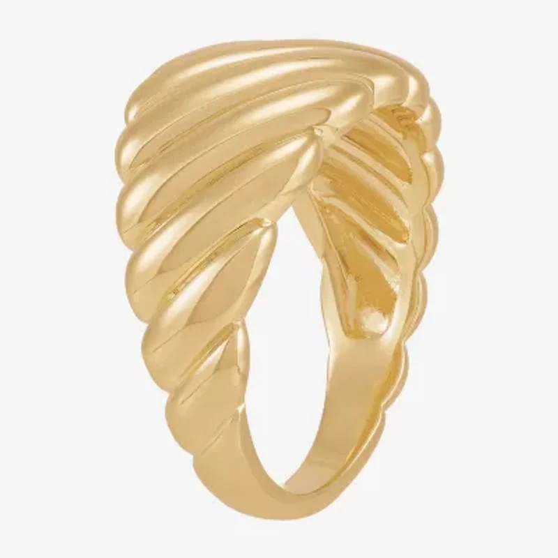 Silver Addiction Womens 11.5MM 14K Gold Over Band