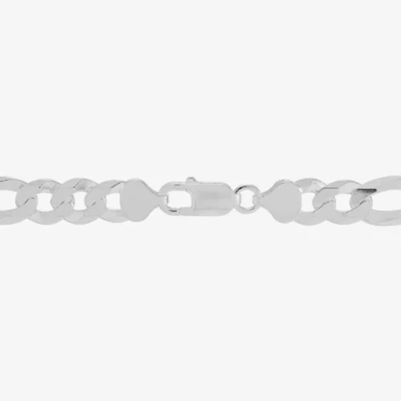 Made in Italy Mens Sterling Silver 9 Inch Solid Figaro Chain Bracelet