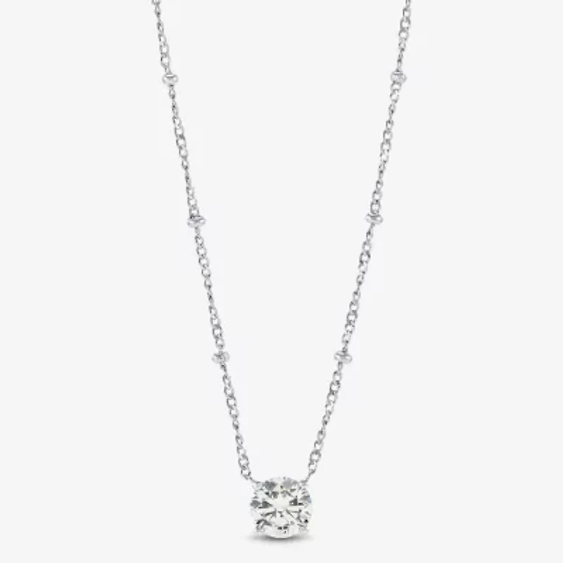 Diamonart Womens Sterling Silver Round 18 Inch Pendant Necklace