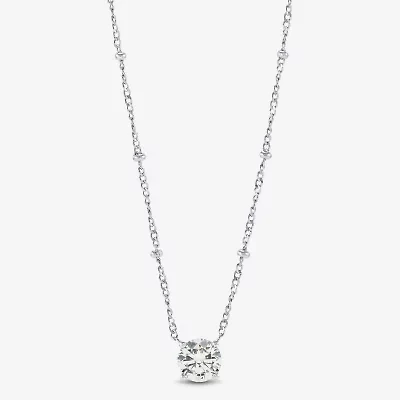 Diamonart Womens Sterling Silver Round 18 Inch Pendant Necklace