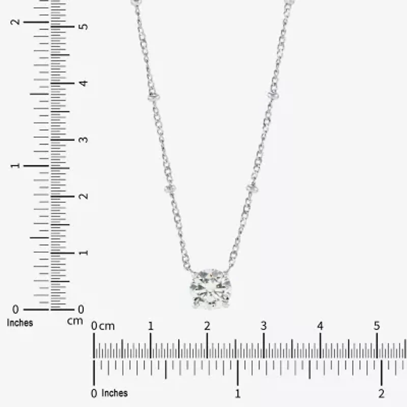 Diamonart Womens Sterling Silver Round 18 Inch Pendant Necklace
