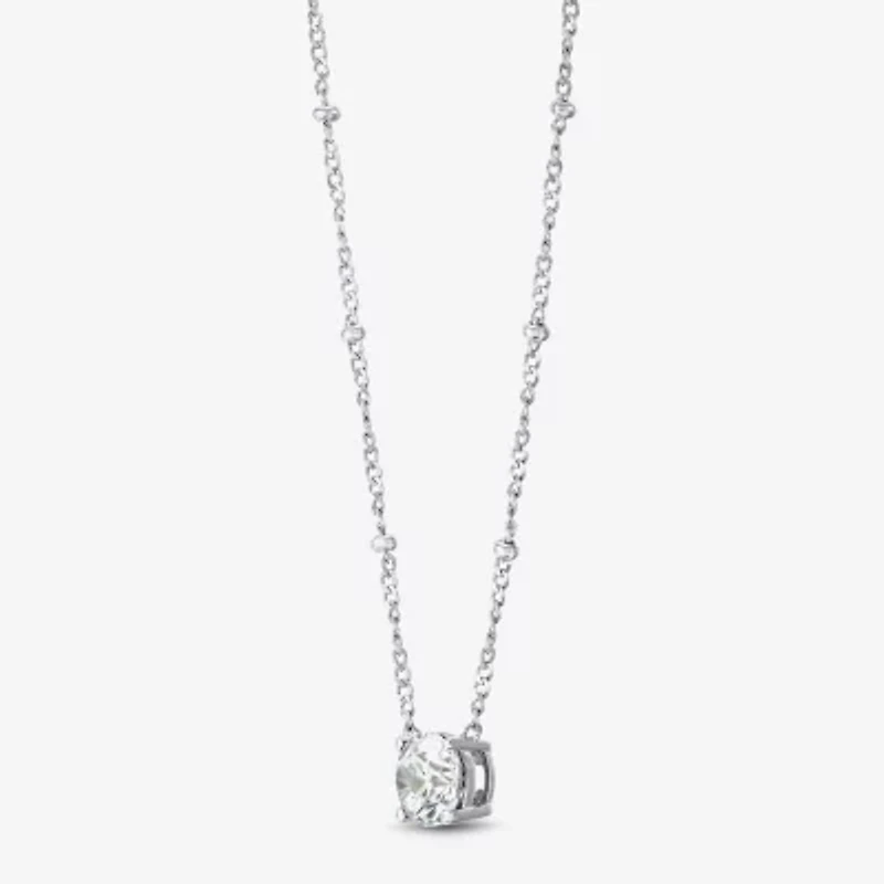 Diamonart Womens Sterling Silver Round 18 Inch Pendant Necklace