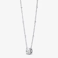 Diamonart Womens Sterling Silver Round 18 Inch Pendant Necklace